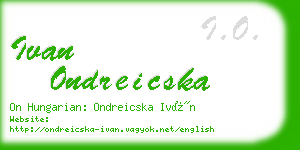 ivan ondreicska business card